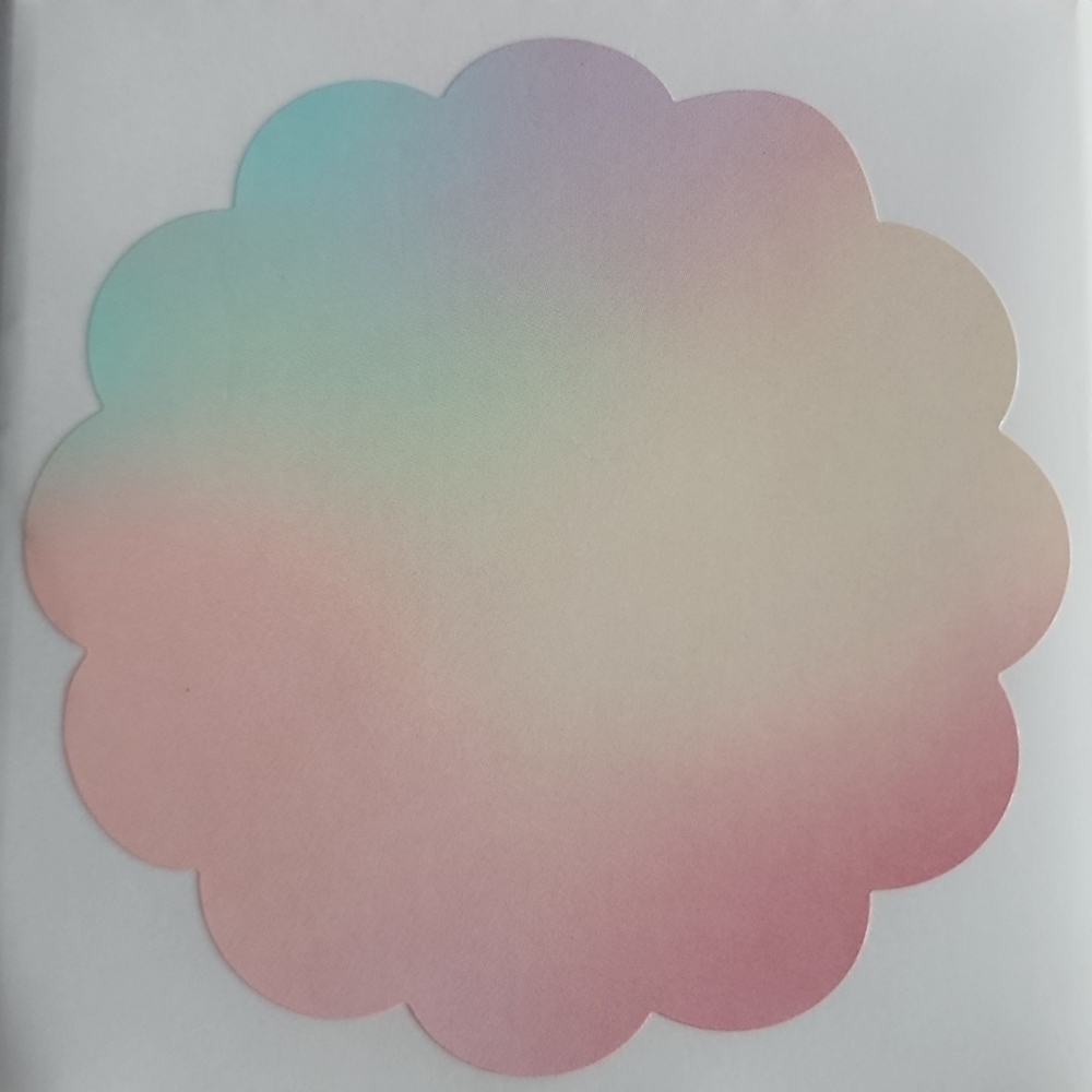 50 Thank you Stickers Thermal Scalloped flowers Glossy - Picture 3 of 6